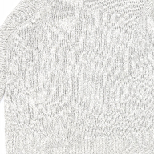New Look Womens Grey Round Neck  Acrylic Pullover Jumper Size S