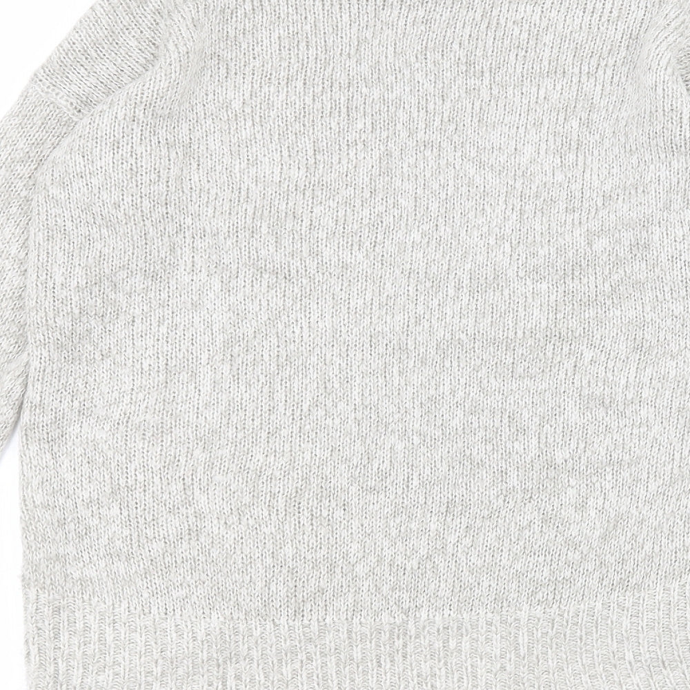 New Look Womens Grey Round Neck  Acrylic Pullover Jumper Size S
