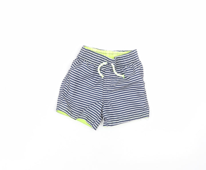 Primark Baby Blue Striped Polyester Cropped Trousers Size 18-24 Months   - swim short