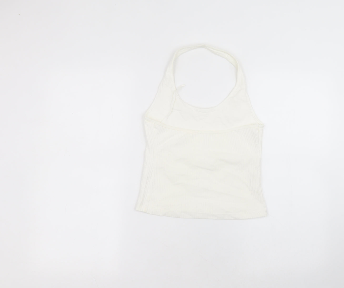 Marks and Spencer Womens White  Cotton Basic T-Shirt Size 10 Round Neck