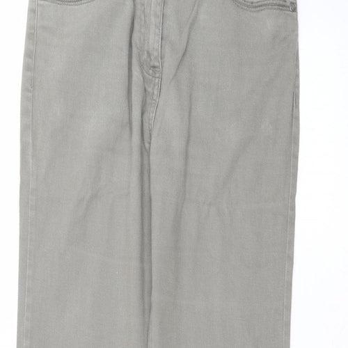 Marks and Spencer Womens Green  Cotton Straight Jeans Size 12 L30 in Regular