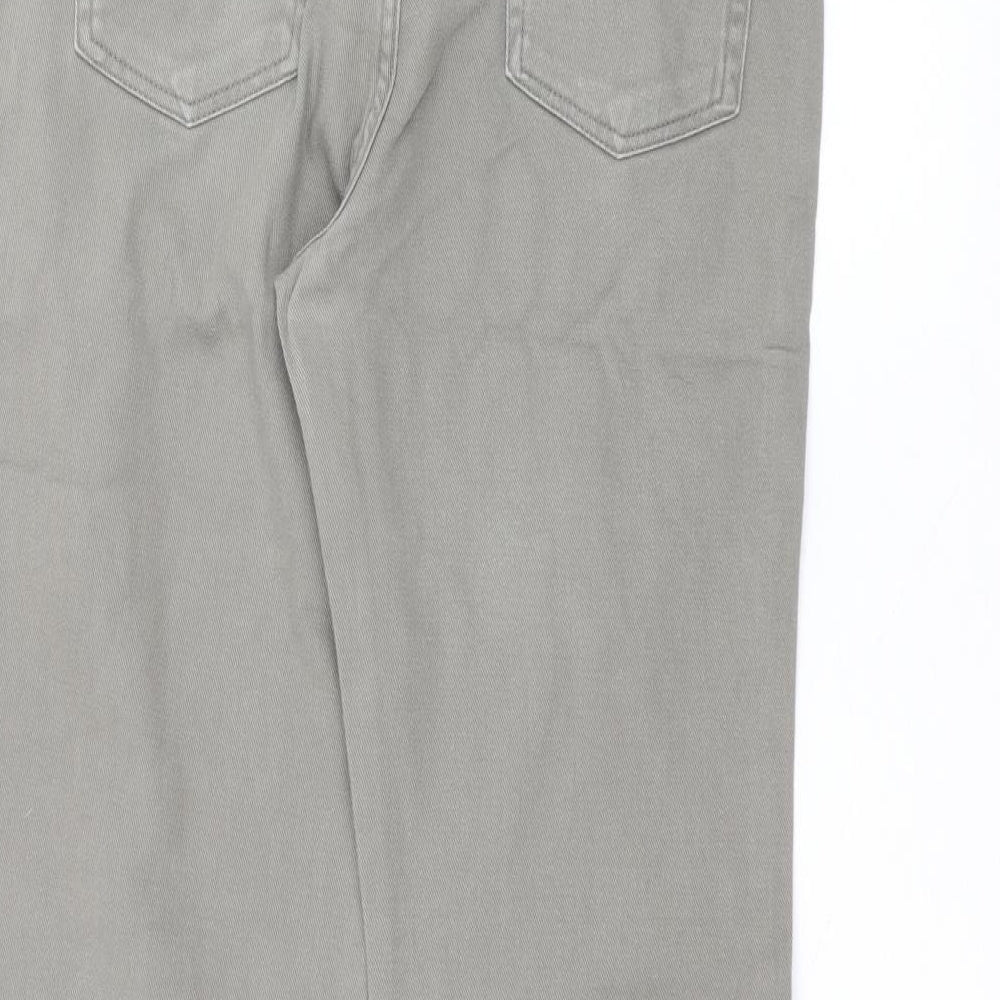 Marks and Spencer Womens Green  Cotton Straight Jeans Size 12 L30 in Regular