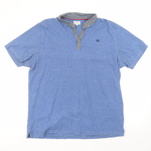 NEXT Mens Blue Striped Cotton  Polo Size XL Collared