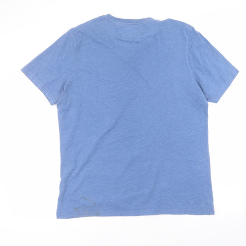 Lyle & Scott Mens Blue  Cotton  T-Shirt Size XL Round Neck