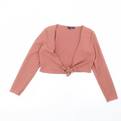 Missguided Womens Pink  Polyester Basic Blouse Size 8 V-Neck