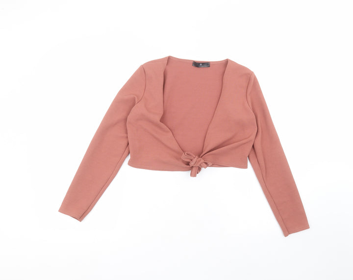 Missguided Womens Pink  Polyester Basic Blouse Size 8 V-Neck