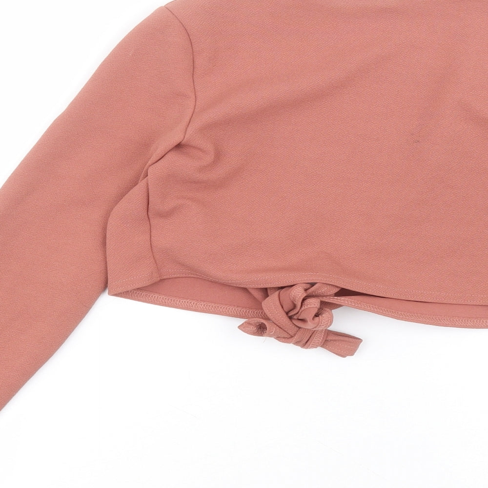 Missguided Womens Pink  Polyester Basic Blouse Size 8 V-Neck