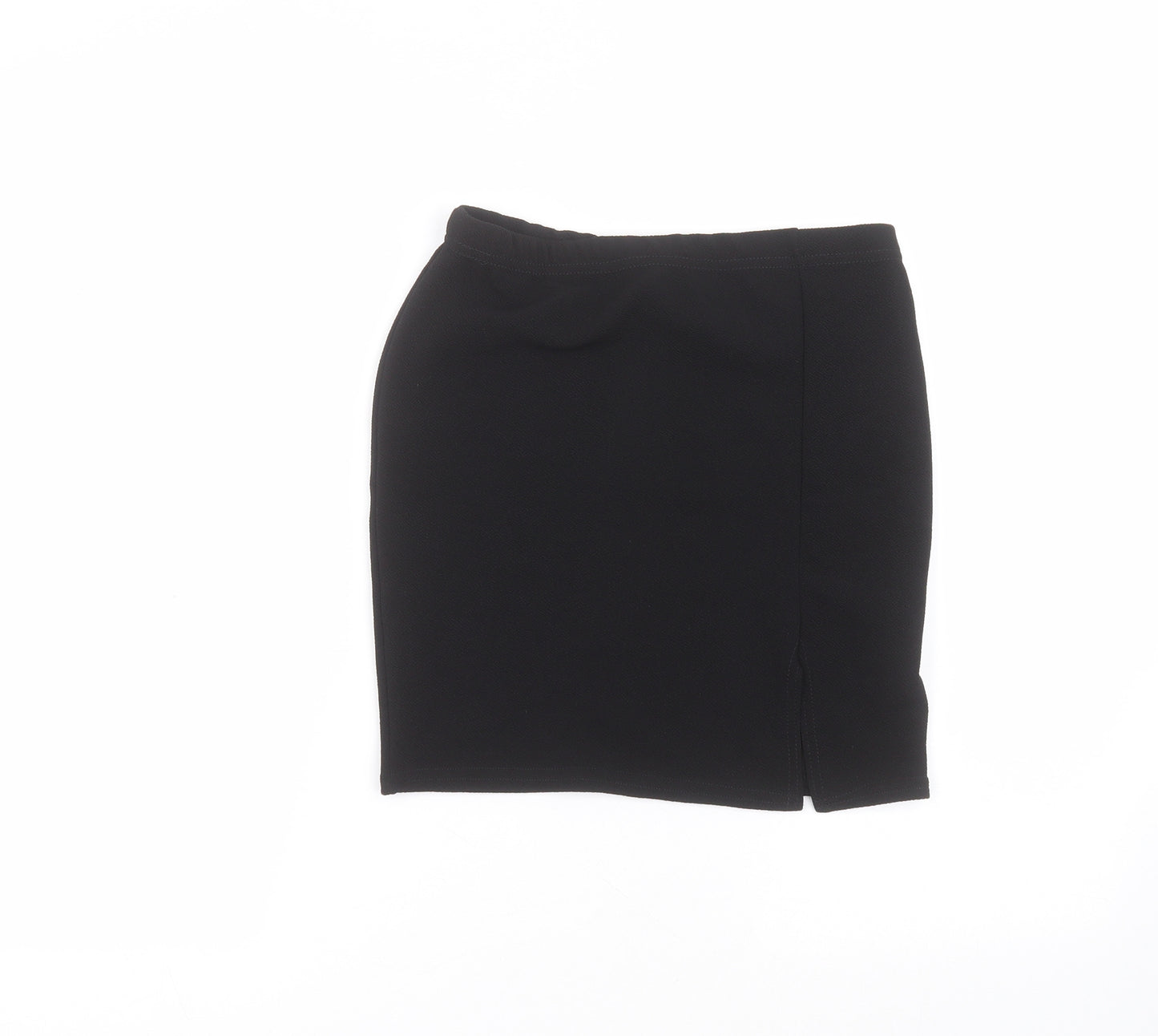 PRETTYLITTLETHING Womens Black  Polyester Mini Skirt Size 10