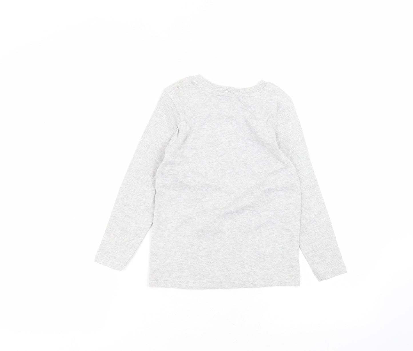 George Boys Grey  Cotton Basic T-Shirt Size 4-5 Years Round Neck