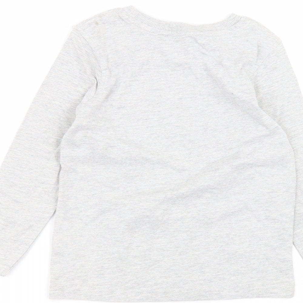 George Boys Grey  Cotton Basic T-Shirt Size 4-5 Years Round Neck
