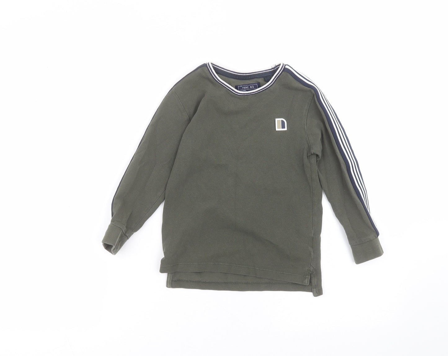 NEXT Boys Green  Cotton Basic T-Shirt Size 5 Years Round Neck