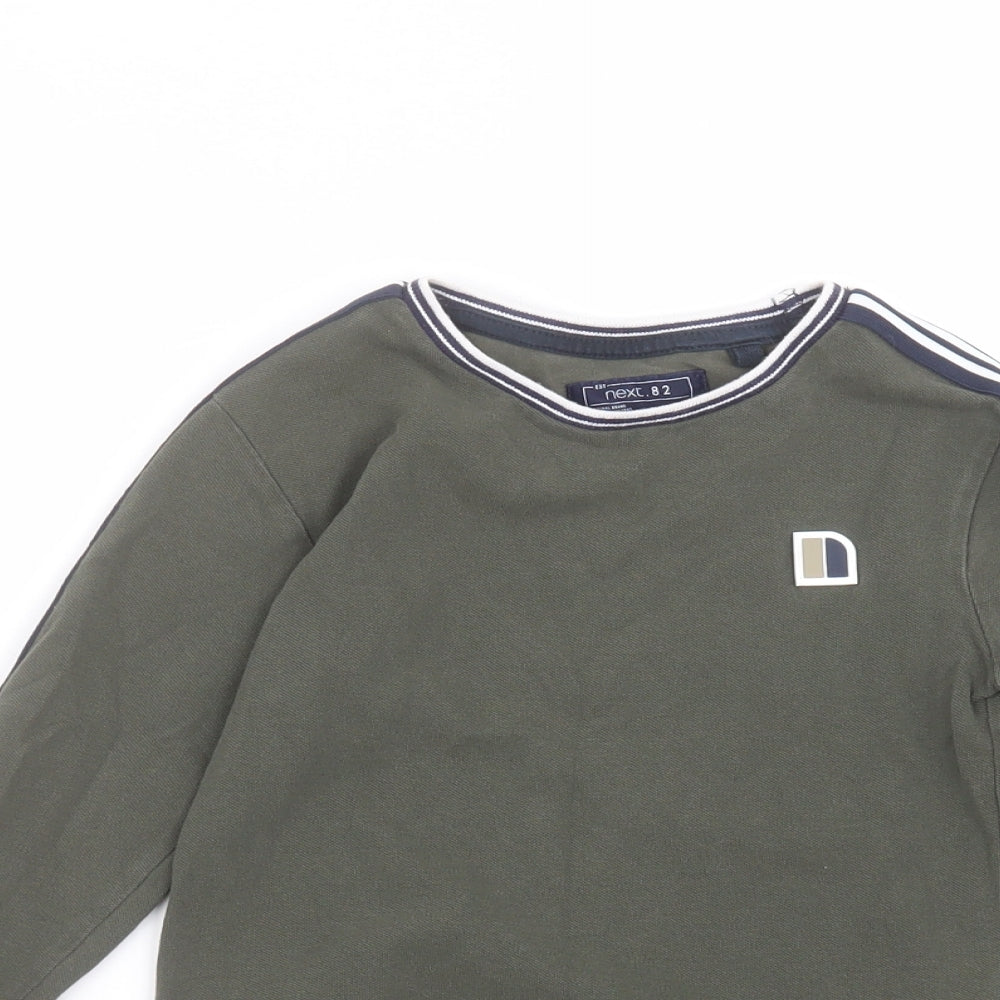 NEXT Boys Green  Cotton Basic T-Shirt Size 5 Years Round Neck