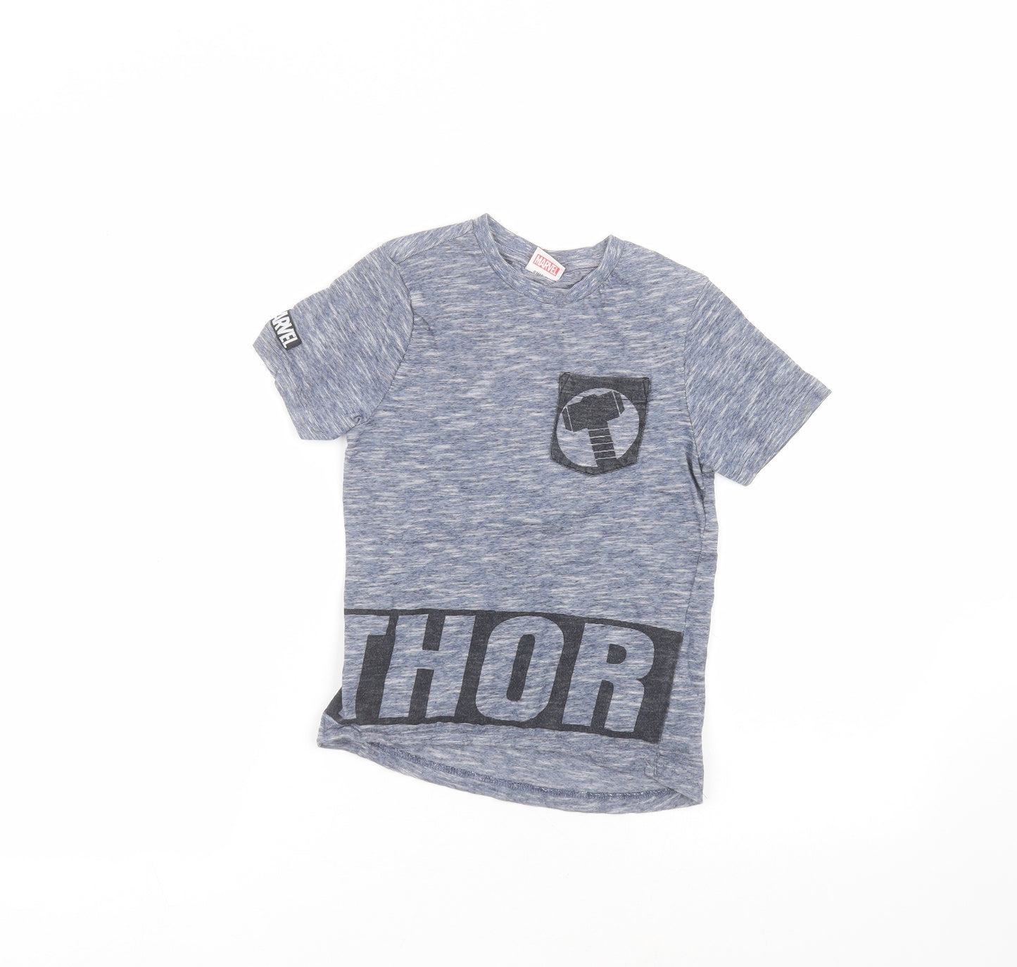 Marvel Boys Blue  Polyester Basic T-Shirt Size 5-6 Years Round Neck  - marvel