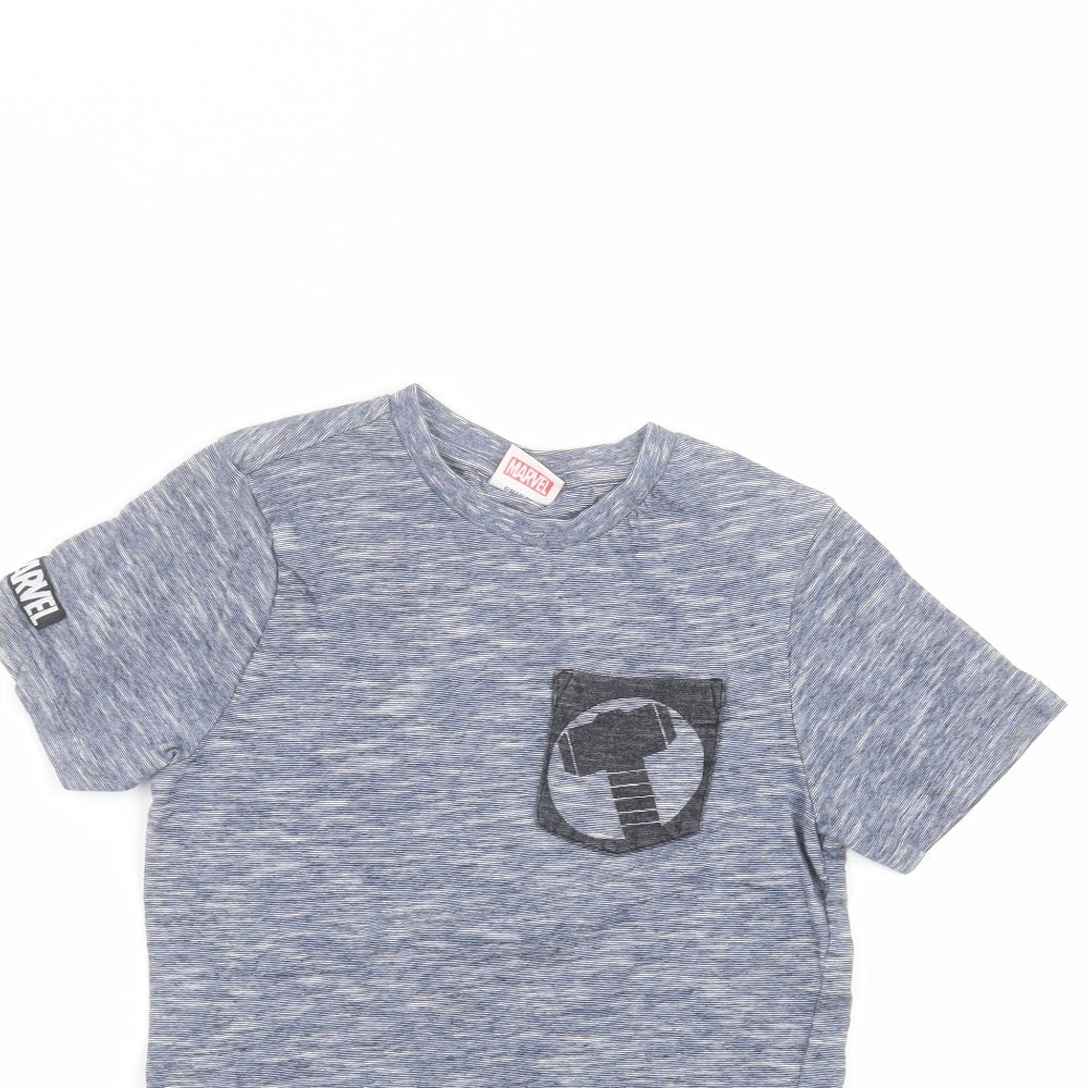 Marvel Boys Blue  Polyester Basic T-Shirt Size 5-6 Years Round Neck  - marvel