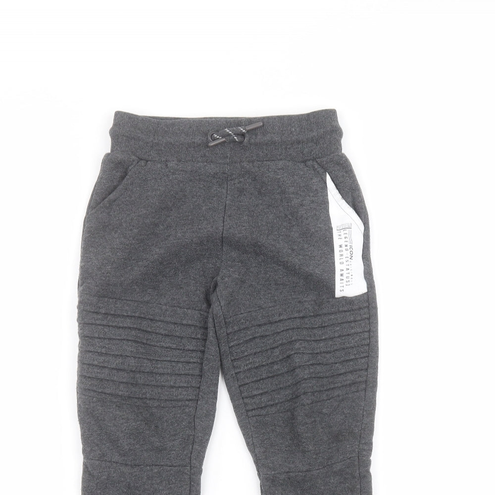 Primark Boys Black  Cotton Sweatpants Trousers Size 4-5 Years  Regular