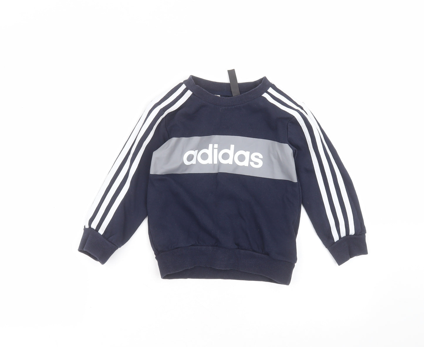 adidas Boys Blue Round Neck  Polyester Pullover Jumper Size 4-5 Years