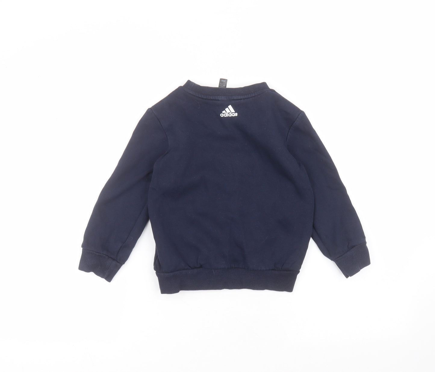 adidas Boys Blue Round Neck  Polyester Pullover Jumper Size 4-5 Years