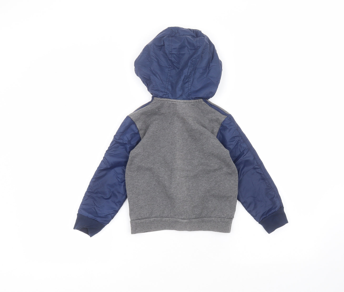 adidas Boys Blue  Polyester Full Zip Hoodie Size 4-5 Years