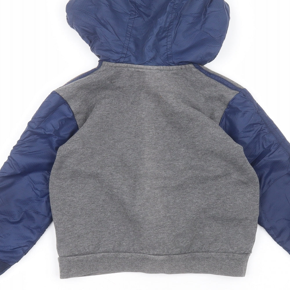 adidas Boys Blue  Polyester Full Zip Hoodie Size 4-5 Years