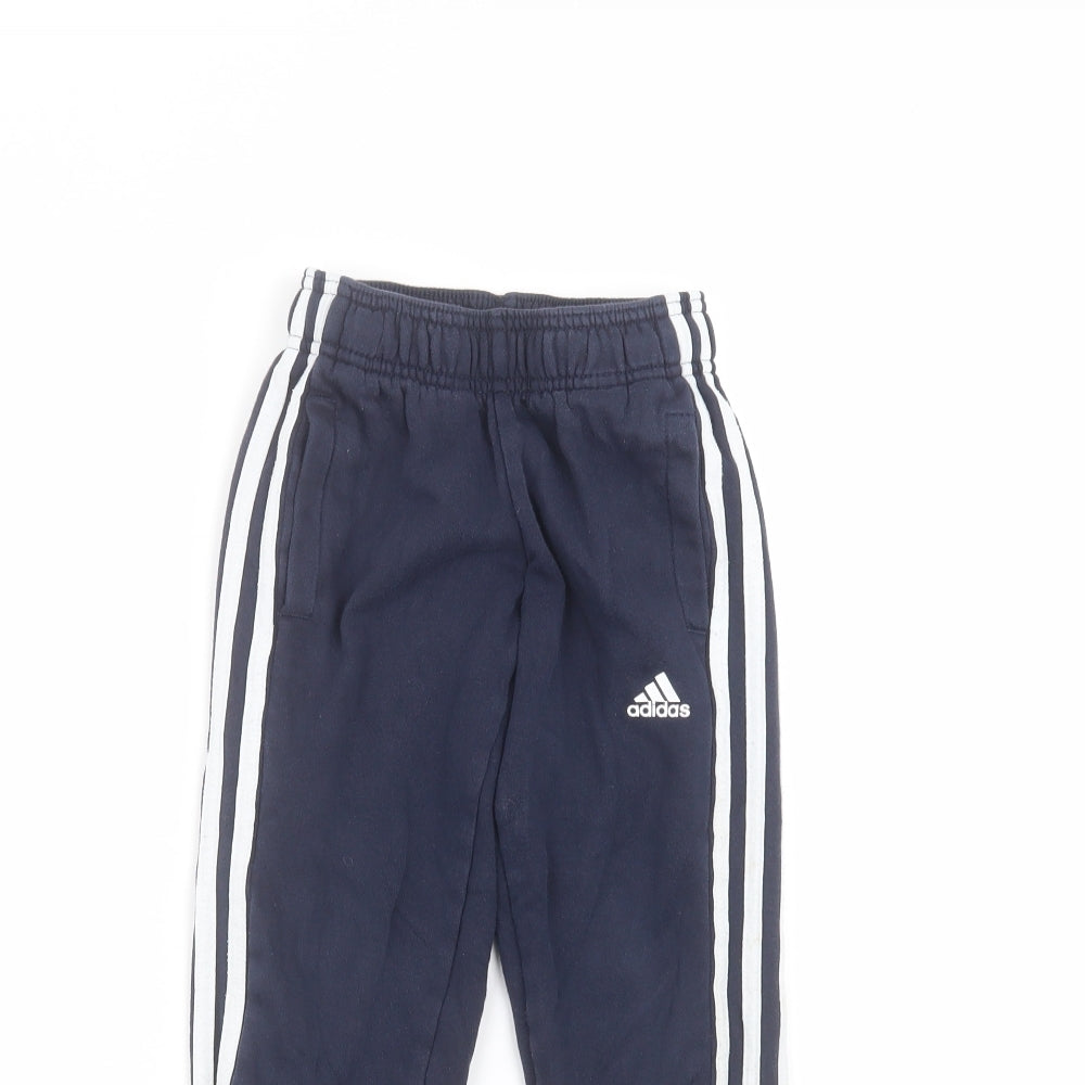 adidas Boys Blue  Polyester Sweatpants Trousers Size 4-5 Years  Regular