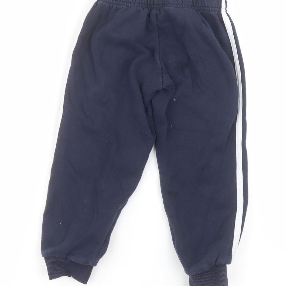 adidas Boys Blue  Polyester Sweatpants Trousers Size 4-5 Years  Regular