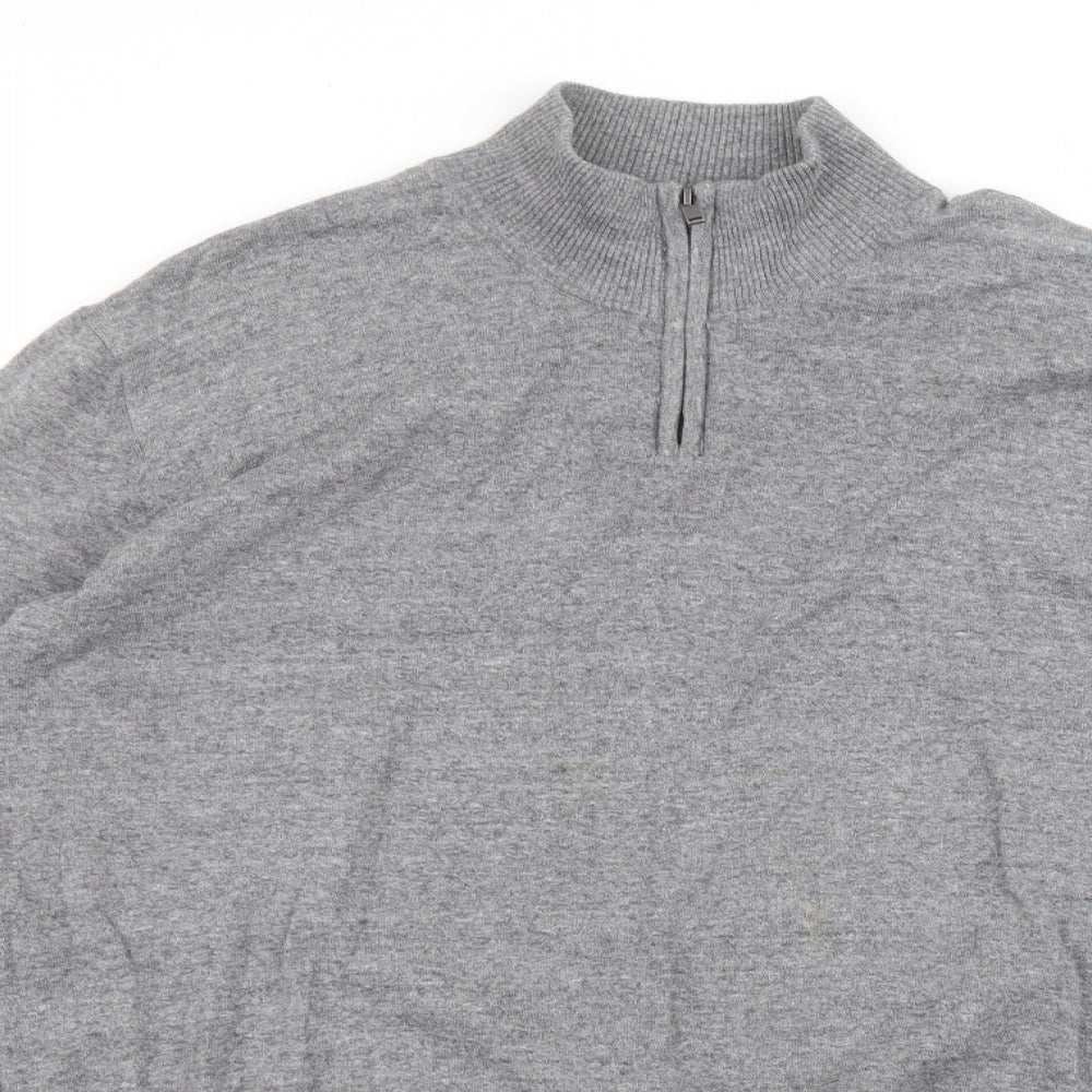 Matalan Mens Grey Round Neck  Cotton Pullover Jumper Size XL