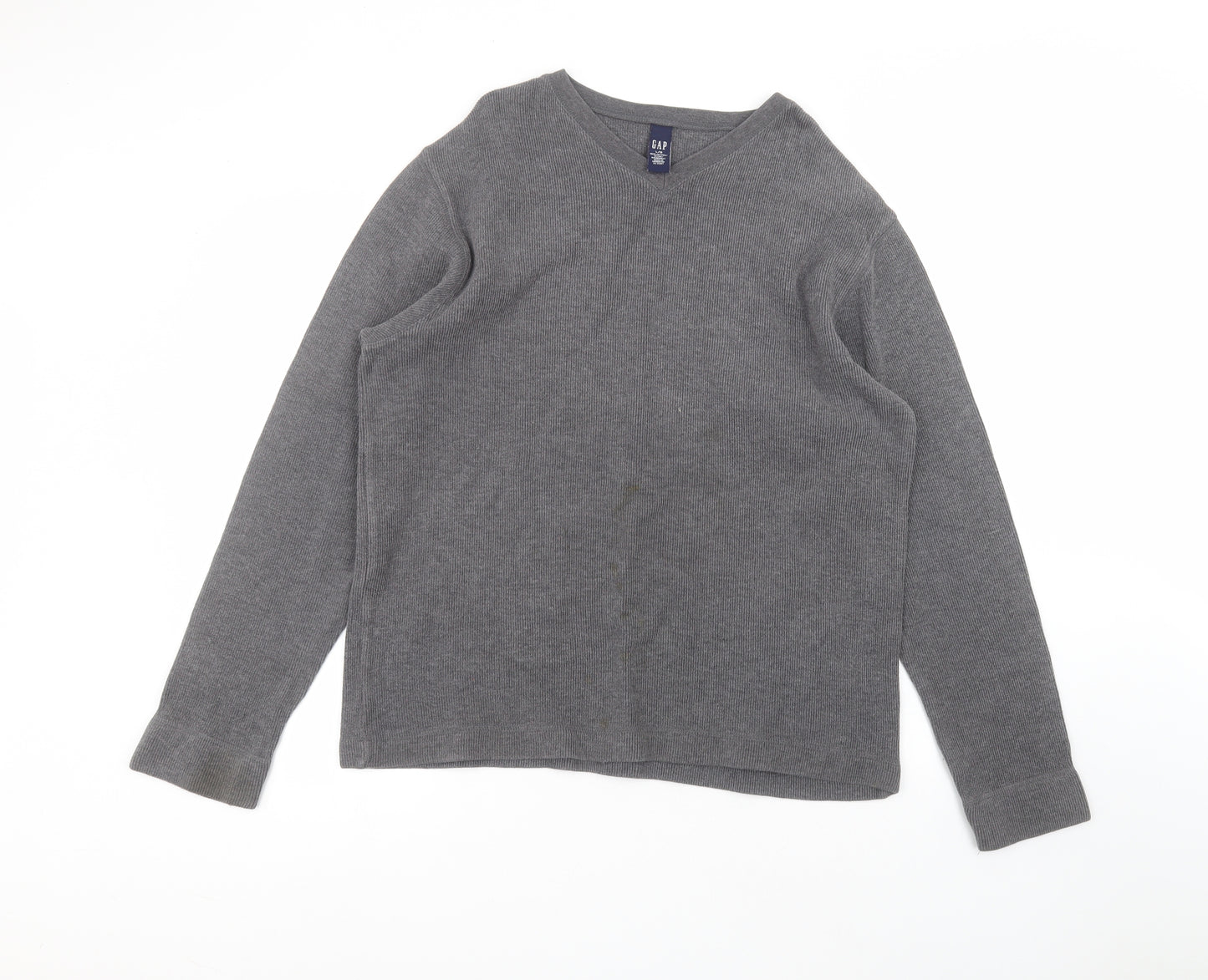 Gap Mens Black V-Neck  Cotton Pullover Jumper Size L