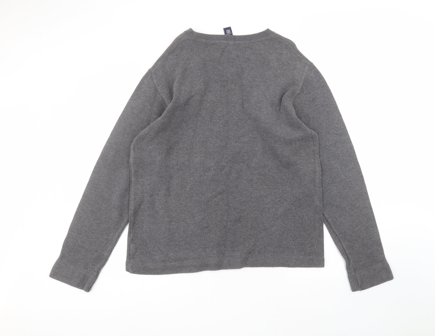 Gap Mens Black V-Neck  Cotton Pullover Jumper Size L