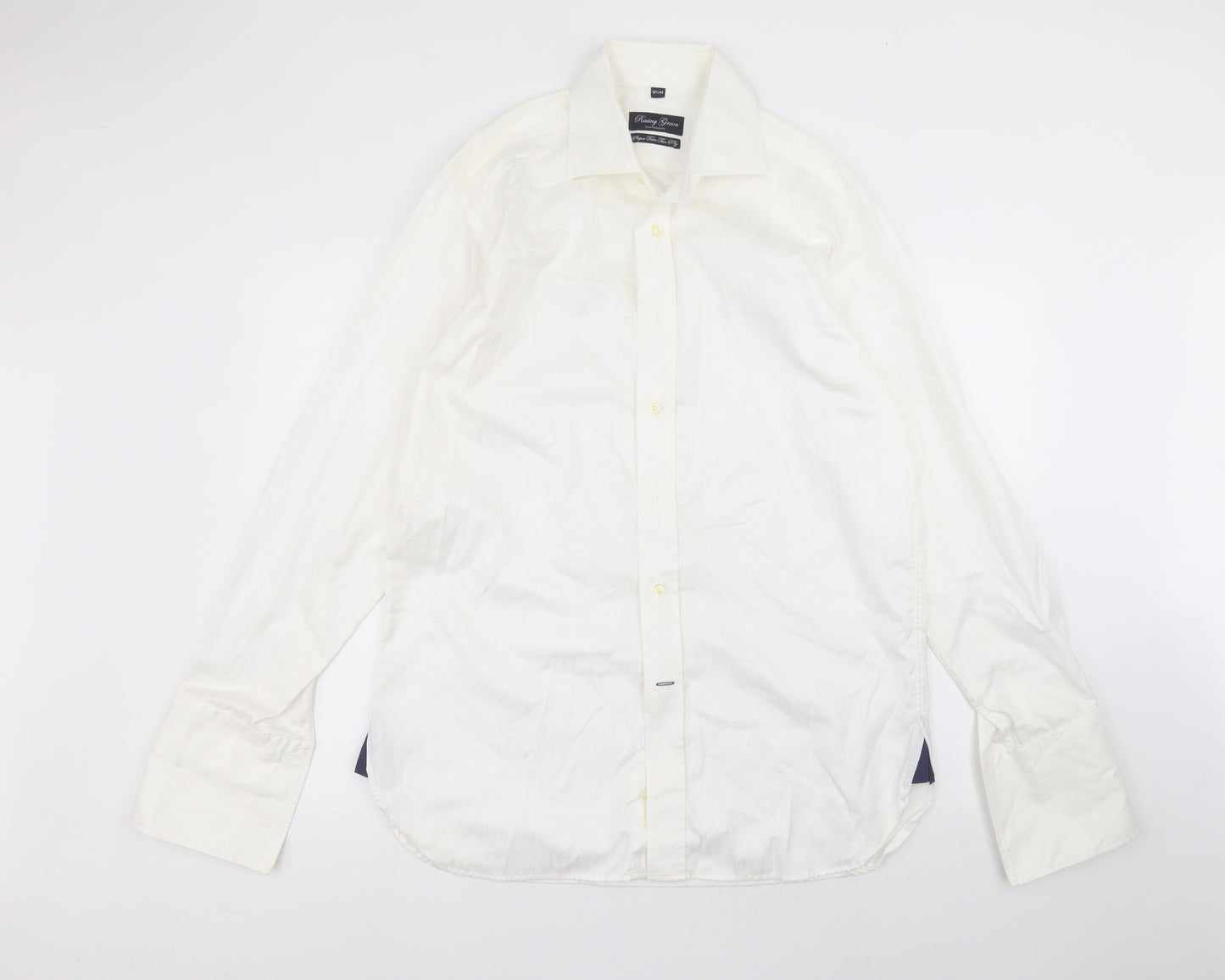 Racing Green Mens White  Cotton  Dress Shirt Size 16.5 Collared