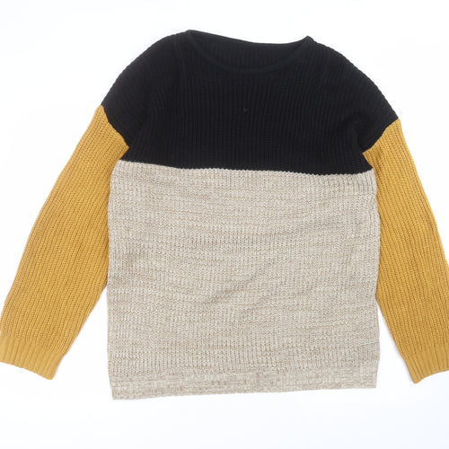 SheIn Womens Brown Round Neck  Cotton Pullover Jumper Size M