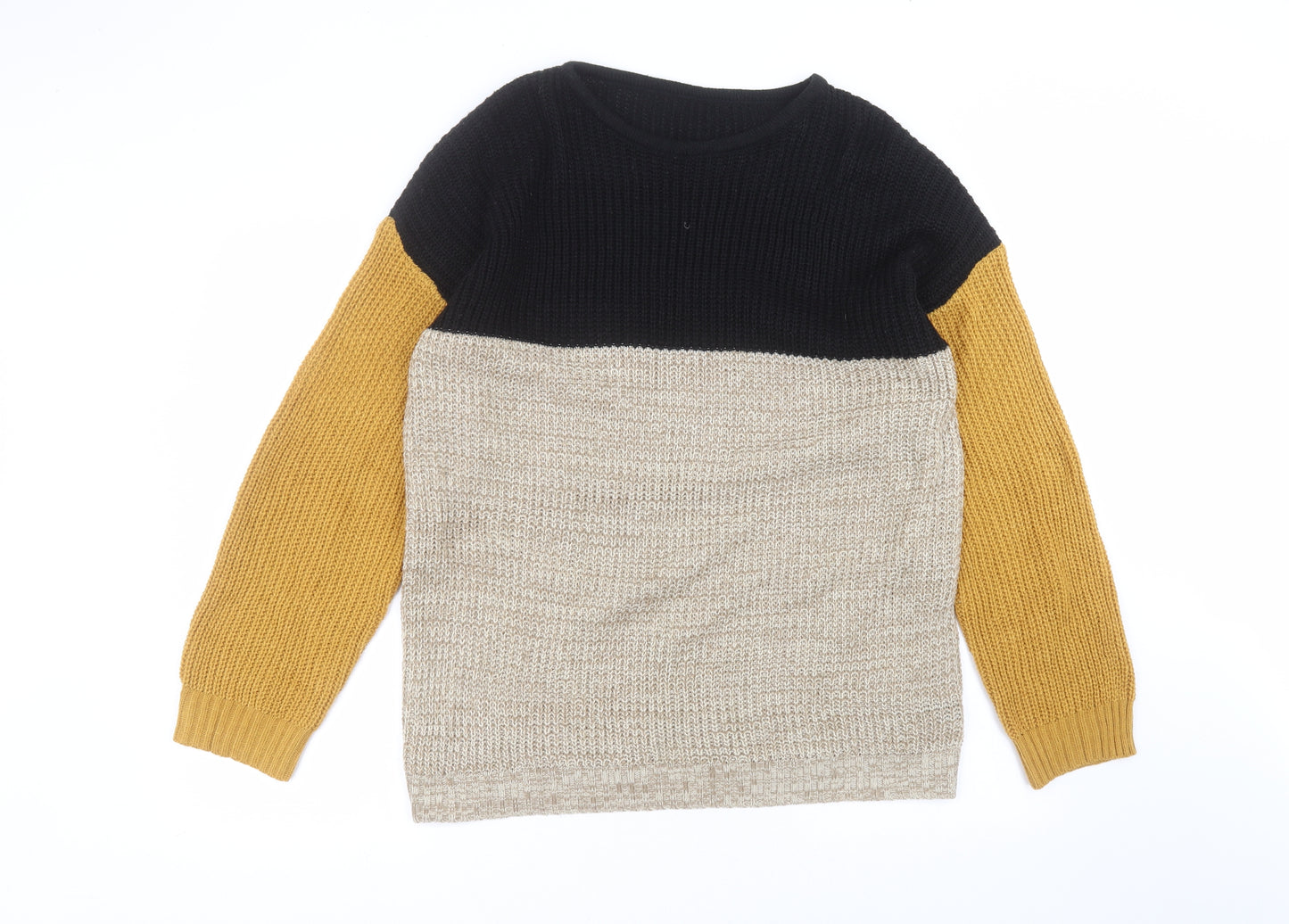 SheIn Womens Brown Round Neck  Cotton Pullover Jumper Size M