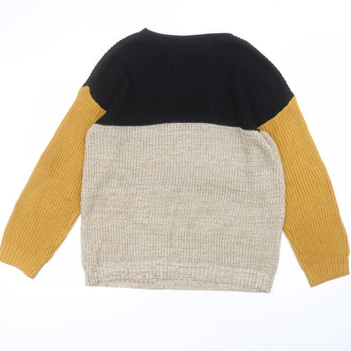 SheIn Womens Brown Round Neck  Cotton Pullover Jumper Size M