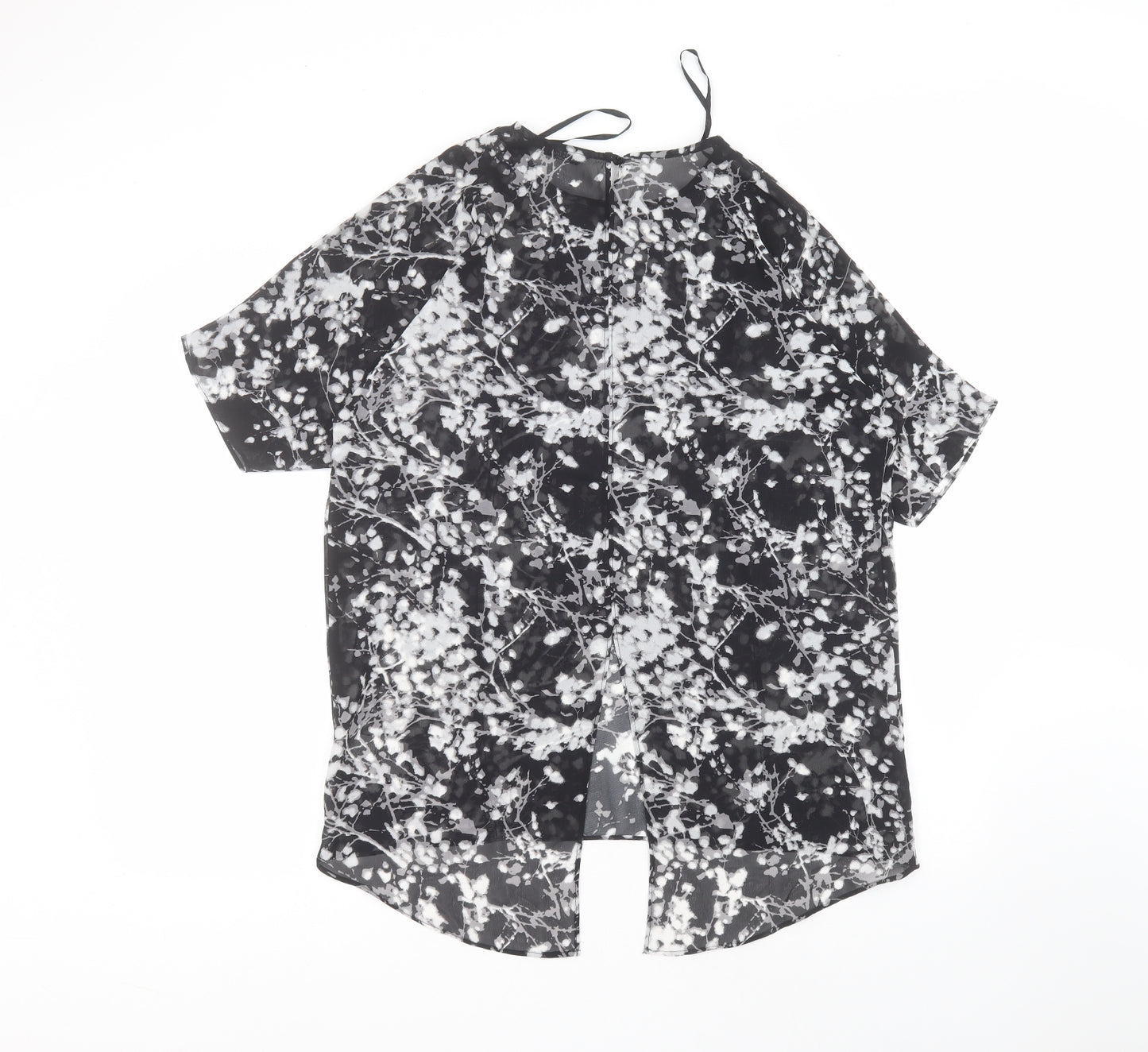 South Womens Black  Polyester Basic Blouse Size 12 Round Neck