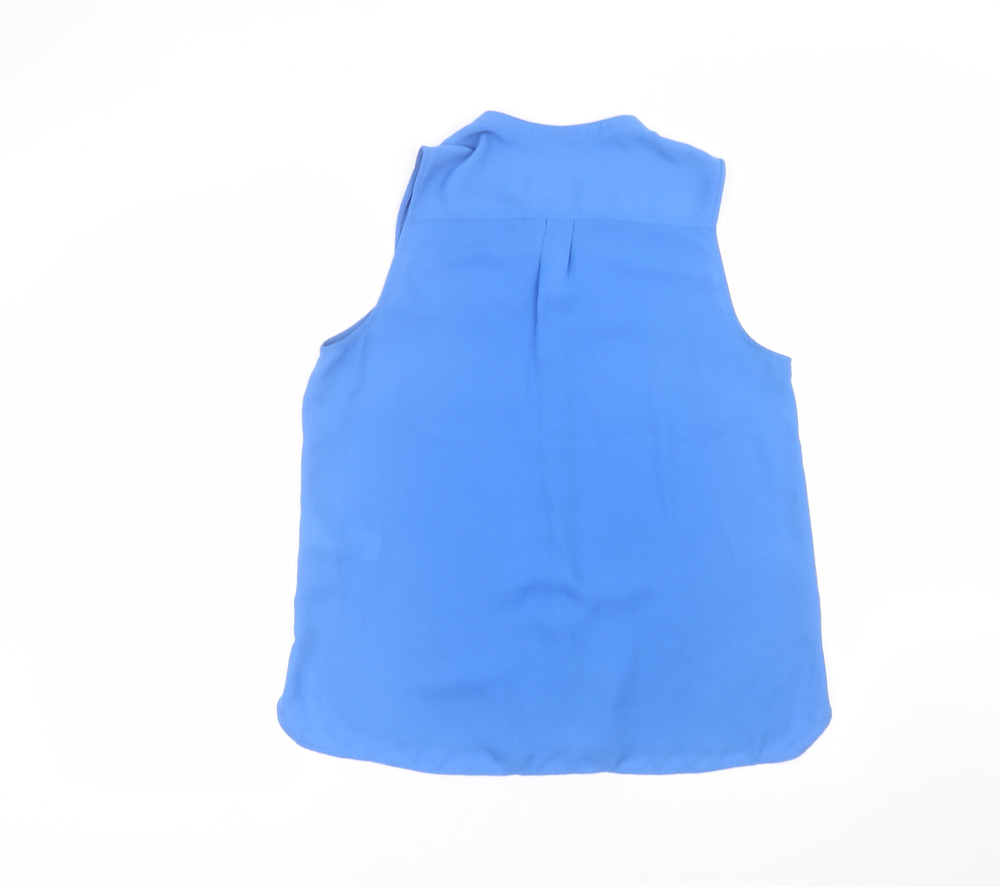 New Look Womens Blue  Polyester Basic Button-Up Size 12 Round Neck