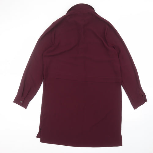 Peacocks Womens Red  Polyester Basic Blouse Size 12 Collared
