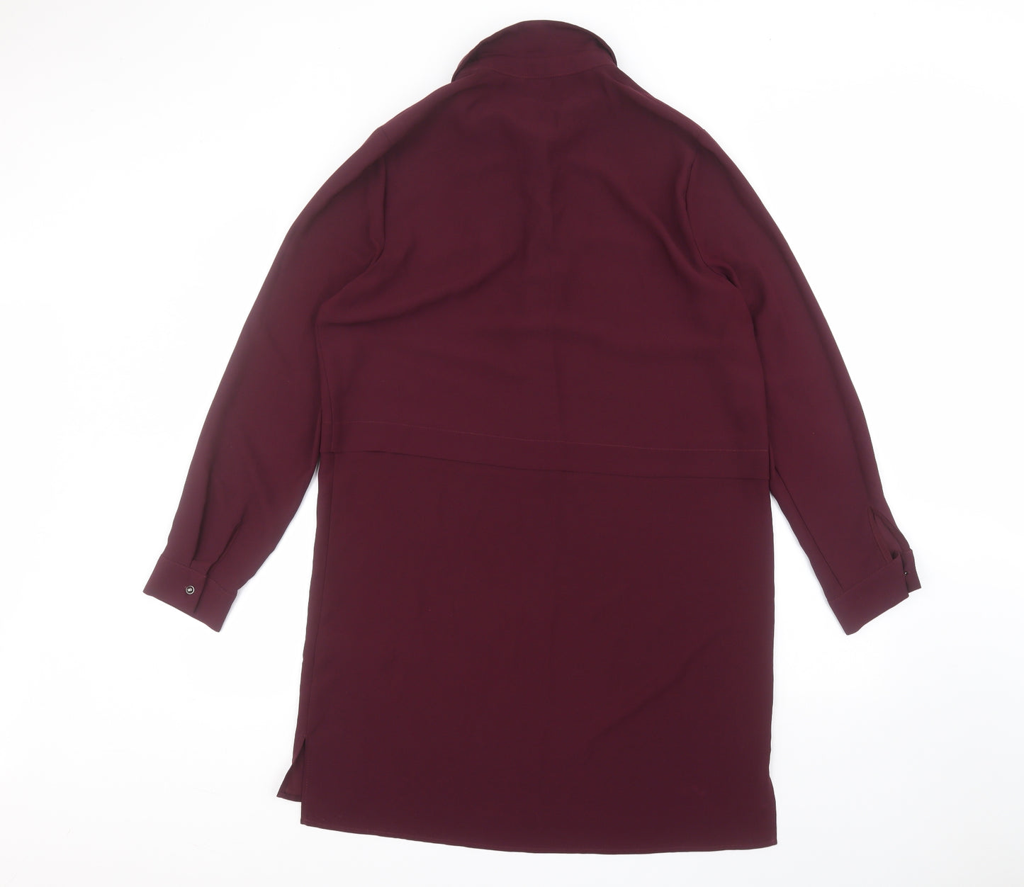 Peacocks Womens Red  Polyester Basic Blouse Size 12 Collared