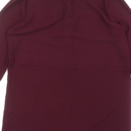 Peacocks Womens Red  Polyester Basic Blouse Size 12 Collared