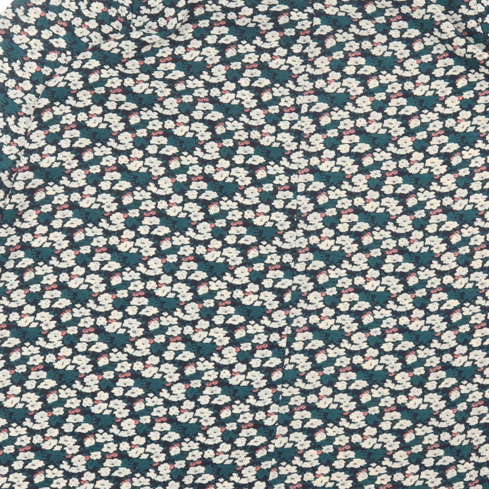 Atmosphere Womens Green Floral Polyester Basic Blouse Size 14 Round Neck