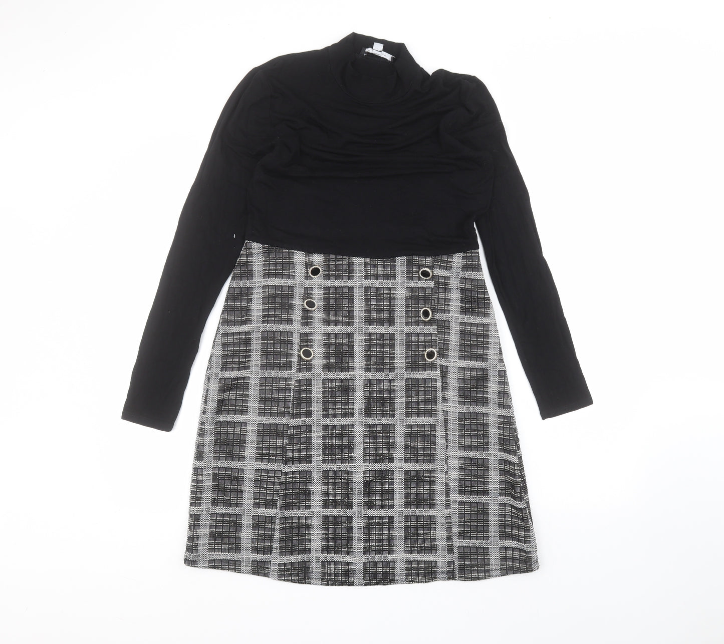 SheIn Womens Black  Polyester A-Line  Size 12  Round Neck