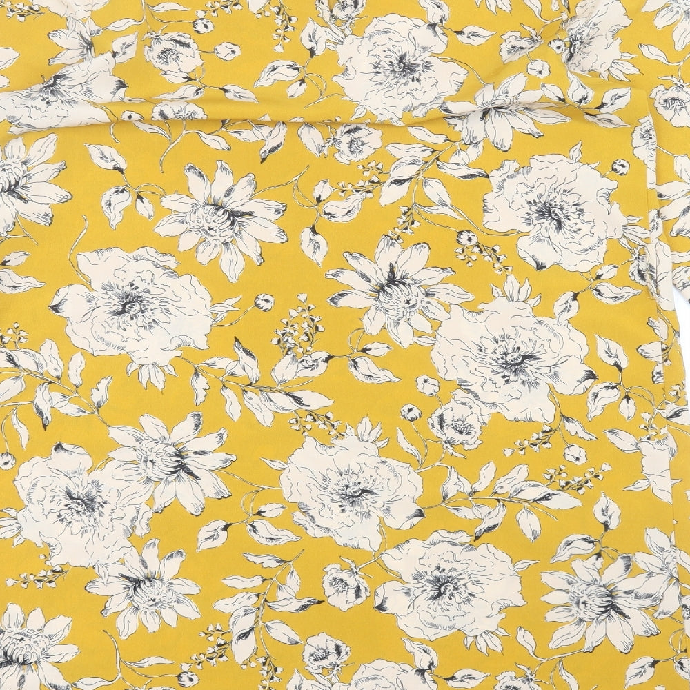 Primark Womens Yellow  Polyester A-Line  Size 12  Round Neck