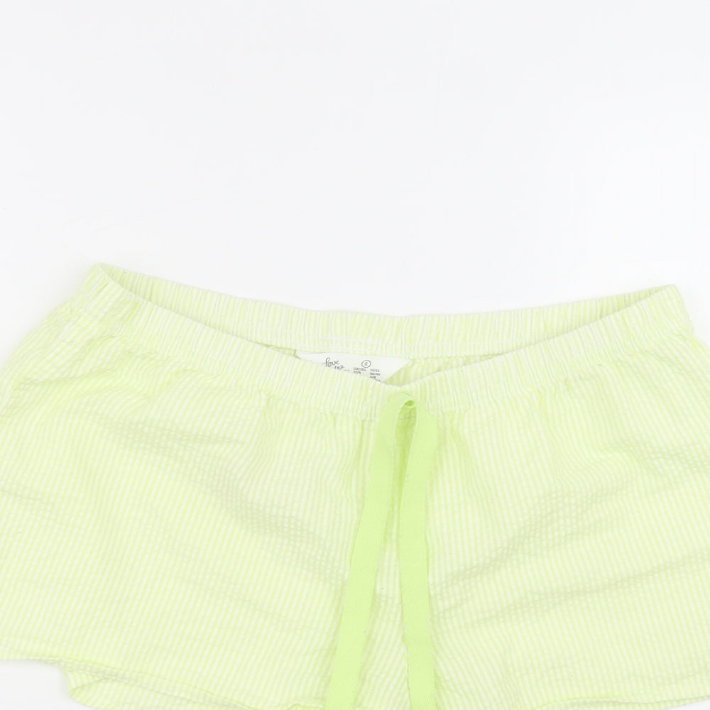 Primark Womens Green  Cotton Hot Pants Shorts Size S  Regular