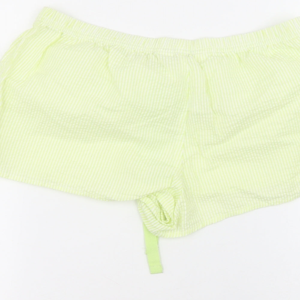 Primark Womens Green  Cotton Hot Pants Shorts Size S  Regular