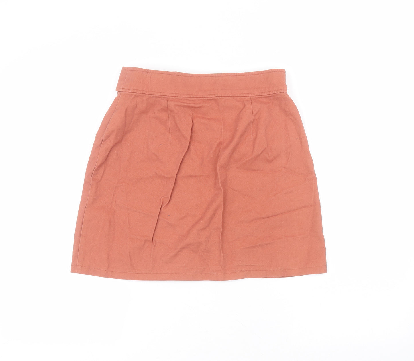 Primark Womens Orange  Cotton A-Line Skirt Size 8