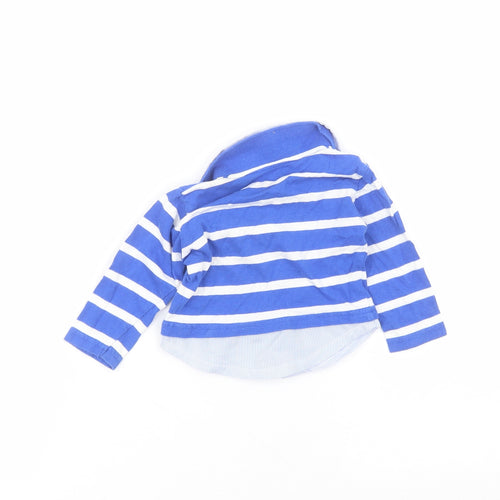 Earlydays Baby Blue Striped Cotton Basic Polo Size 0-3 Months Collared