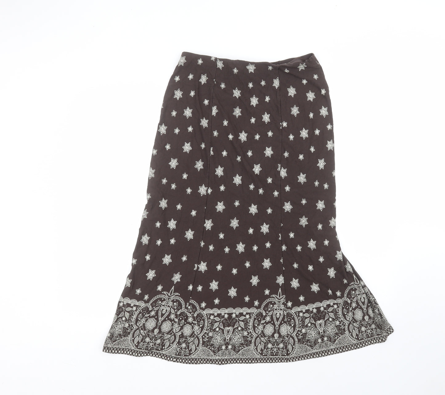 Warehouse Womens Brown  Viscose A-Line Skirt Size 16