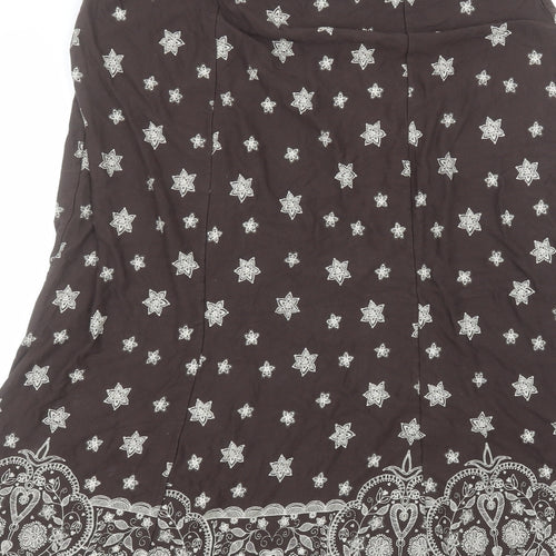 Warehouse Womens Brown  Viscose A-Line Skirt Size 16