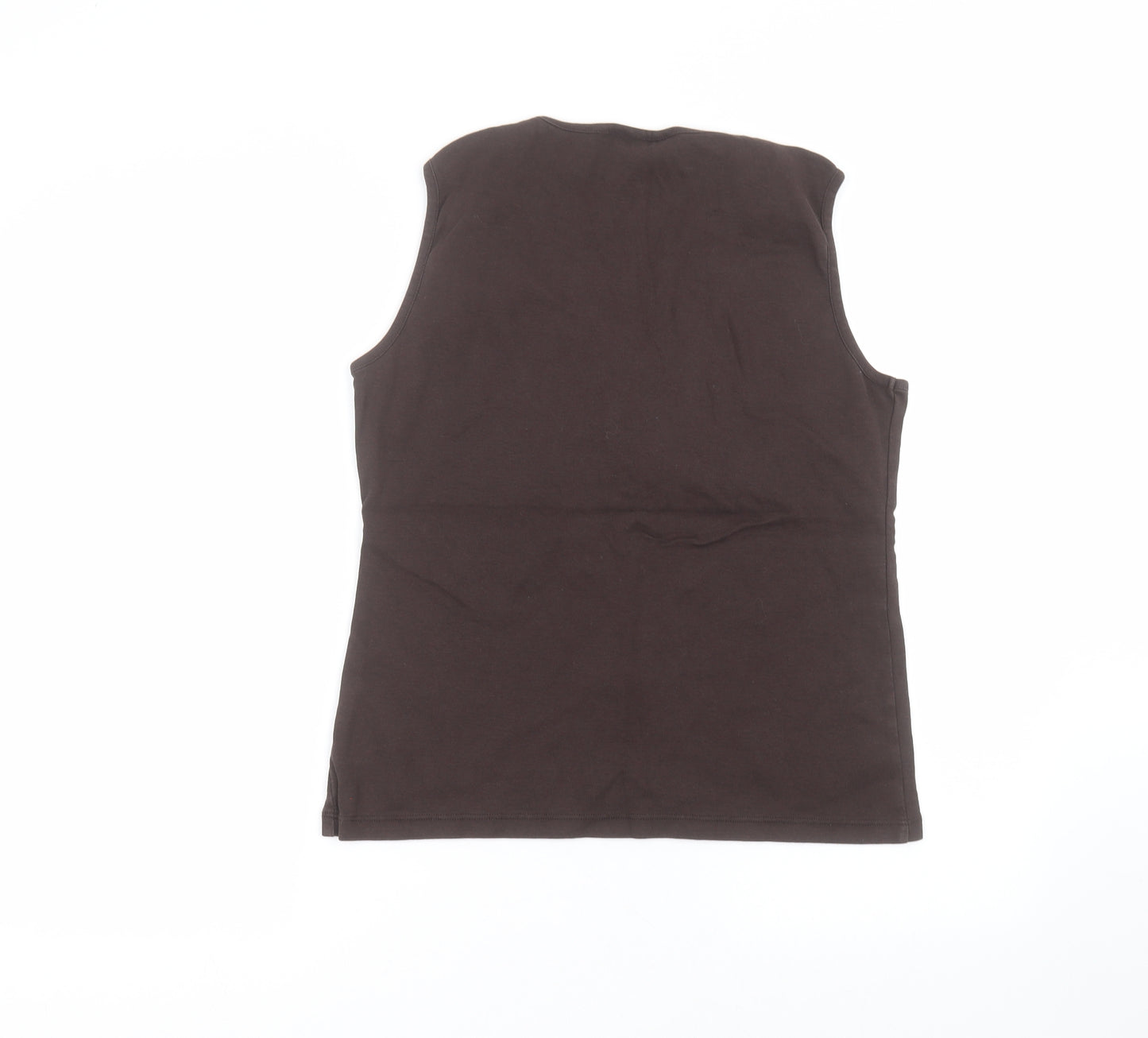 M&Co Womens Brown  Cotton Basic T-Shirt Size XL Round Neck