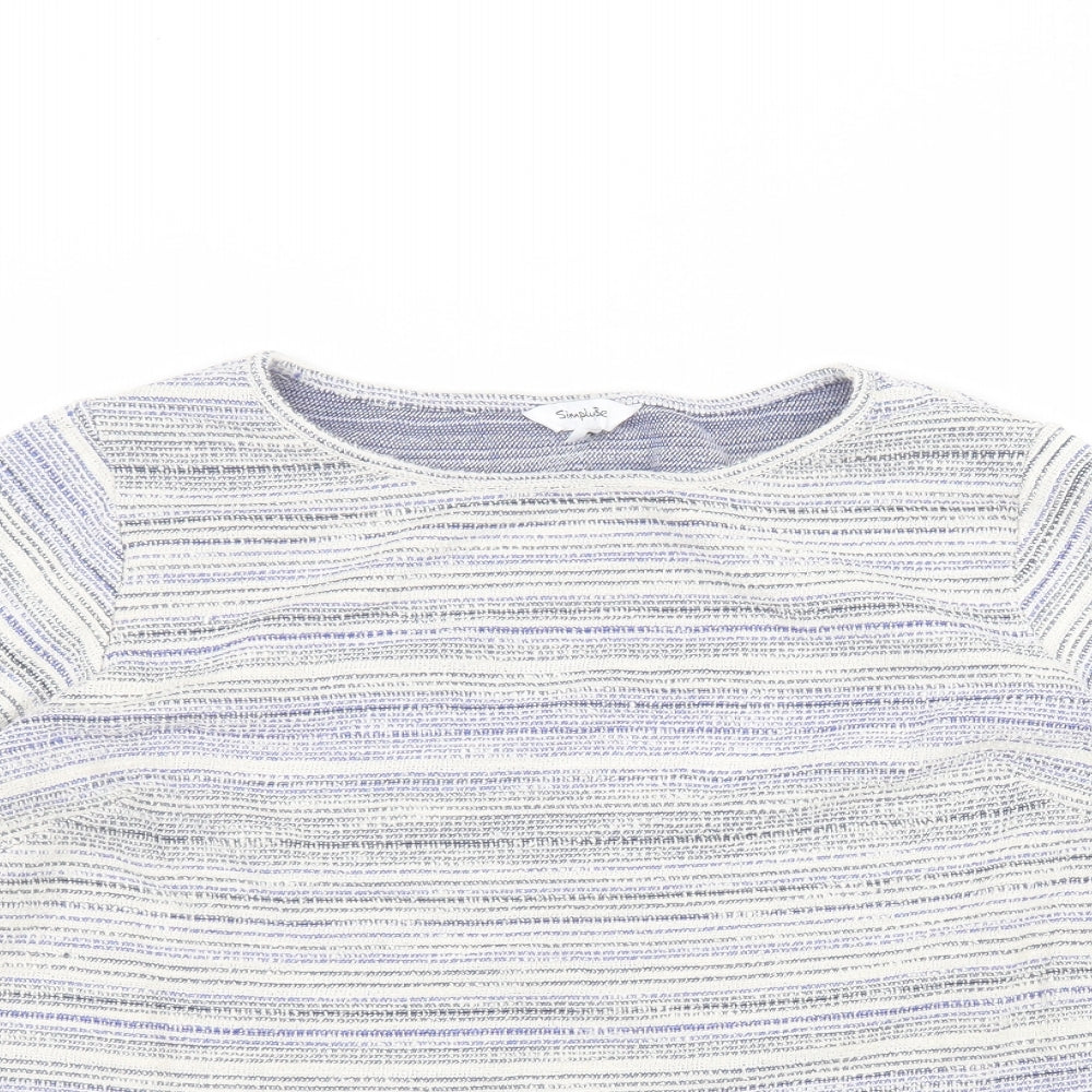 Simply Be Womens White Round Neck  Cotton Pullover Jumper Size 16