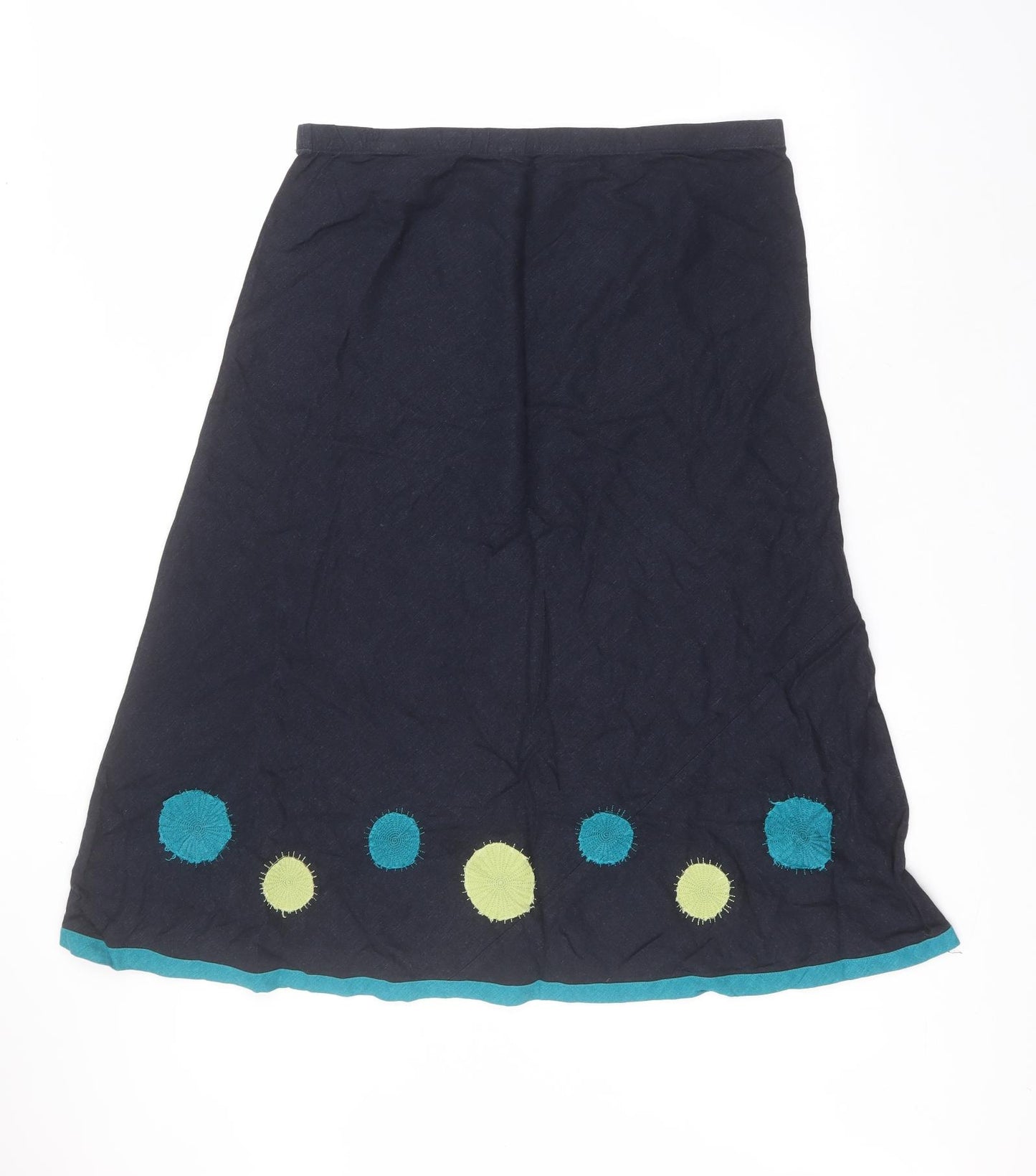 Per Una Womens Blue  Linen A-Line Skirt Size 18