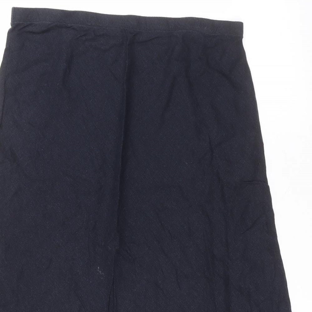 Per Una Womens Blue  Linen A-Line Skirt Size 18